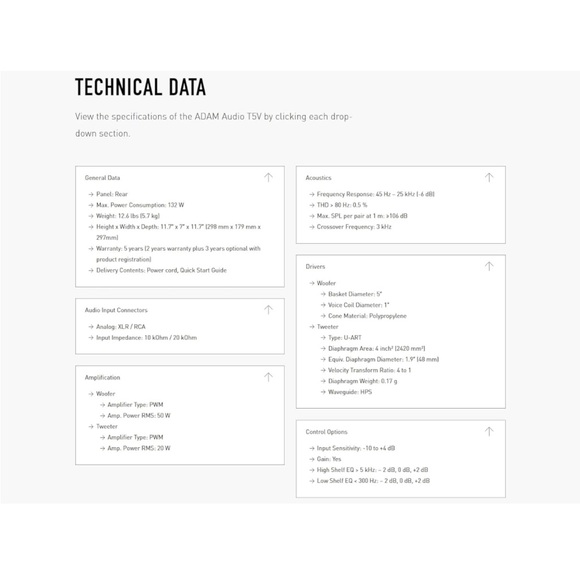 Adam Audio T5V Active Nearfield Monitor 2-Pack XLR Speaker Microphone Cable - Picture 5 of 5